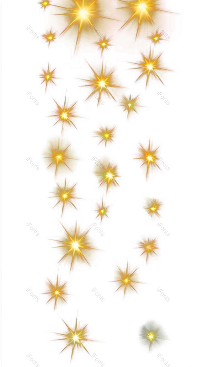 光效图片,金色星星元素,金色光效PNG,闪光免抠素材